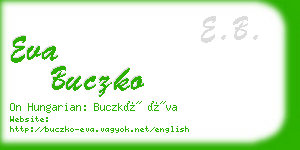 eva buczko business card